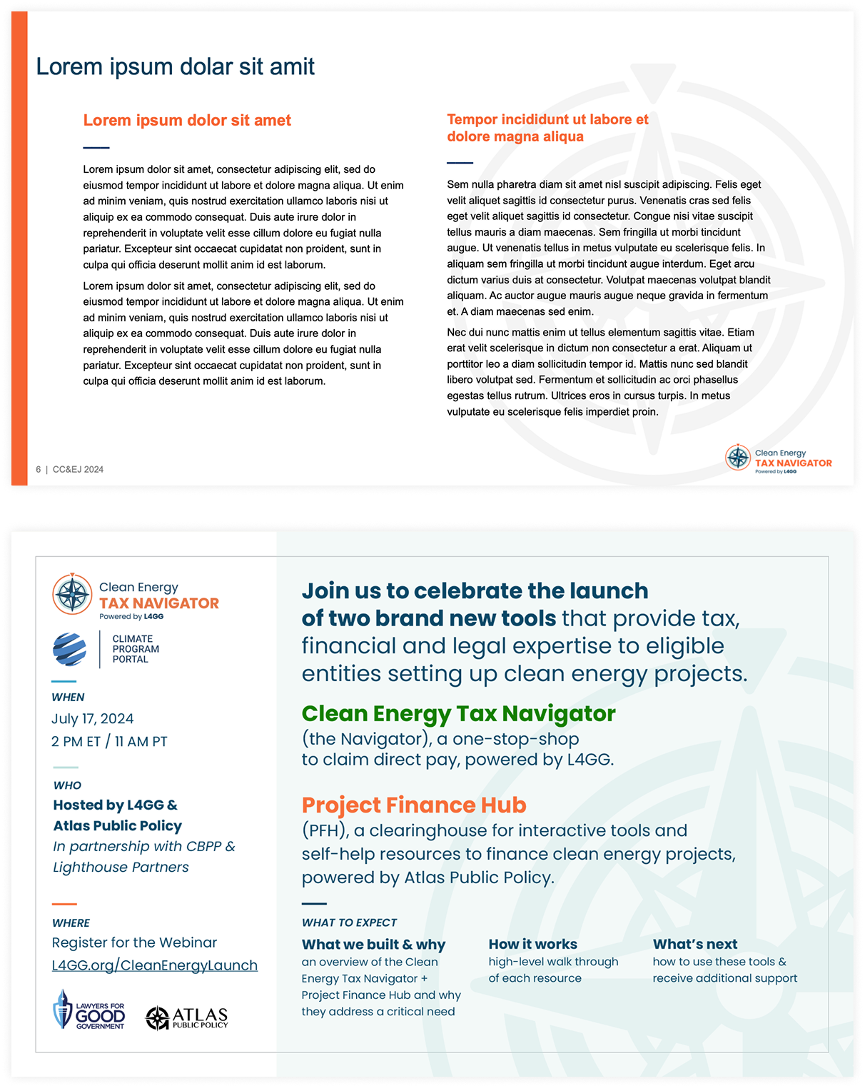 Screenshots from powerpoint presentation