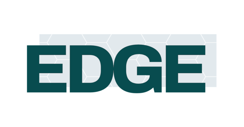 bee map (3) The word EDGE in large, bold, dark green letters is placed over a light gray hexagonal pattern background, capturing the fresh look of the Hive Five Newsletter for Summer 2026.